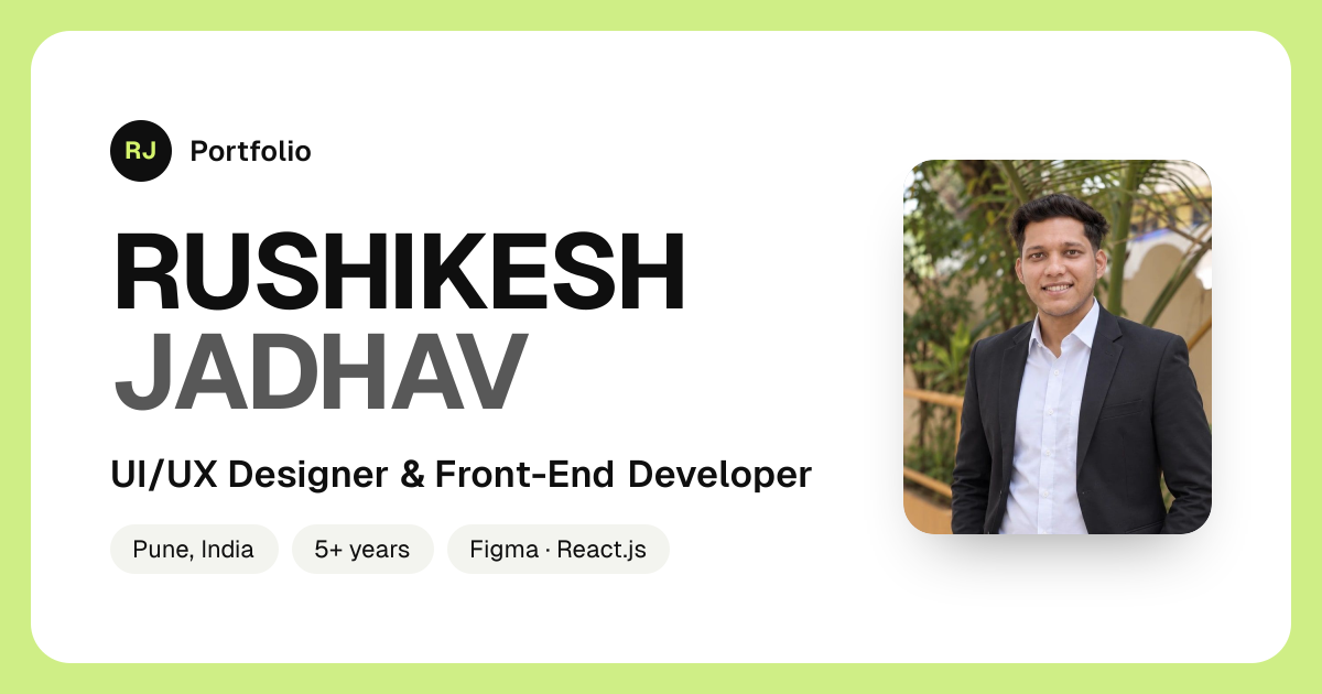 Rushikesh Jadhav | UI/UX Designer & Front-End Developer